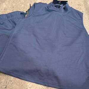 NWT Blue Sleeveless Top and Pants Set
